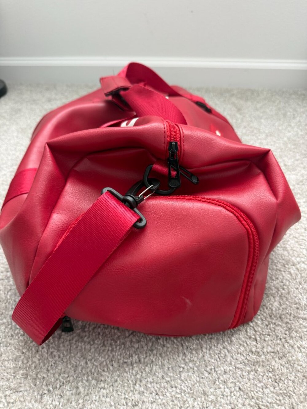 Supreme Red Duffel Bag with White Logo - Picture 2 of 11
